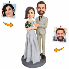 Couple Wearing Wedding Dress Custom Bobbleheads