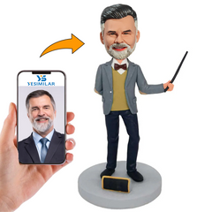 Handcraft Male Teacher Holding Teaching Stick Custom Bobbleheads