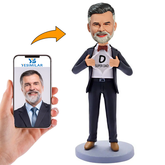 Super Dad in Black Suit Custom Bobbleheads