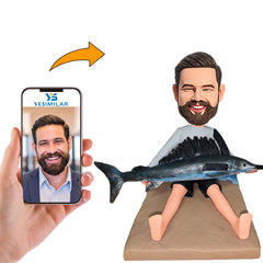 Happy Fishing Man Custom Bobbleheads