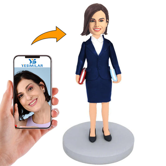 Handcraft Female Teacher in Dress Custom Bobbleheads