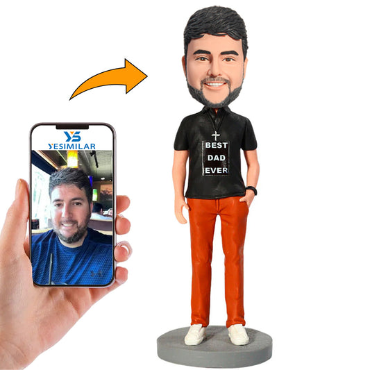 Man with Cross Necklace  Dad Custom Bobbleheads