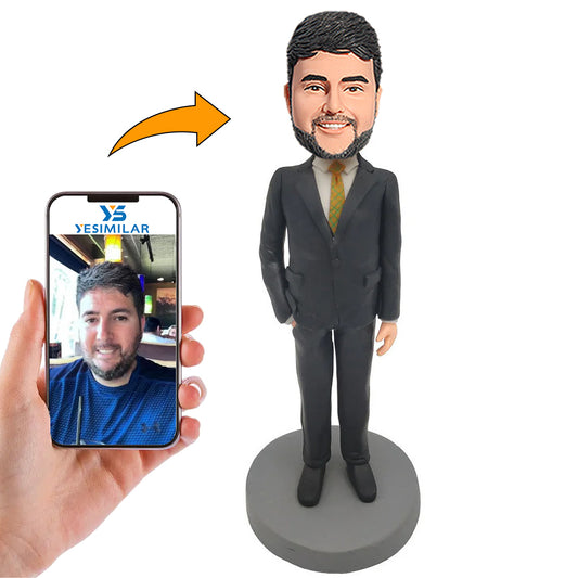 Yellow Tie Business Man Custom Bobbleheads