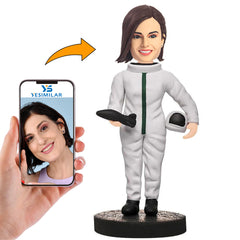 Female Holding Plane Custom Bobbleheads