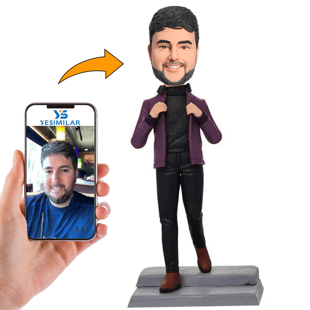 Classic Cool Jacket Boy Custom Bobbleheads