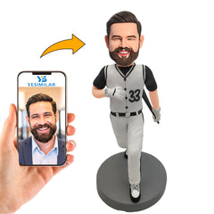 Baseball Player Holding Baseball Bat Custom Bobbleheads