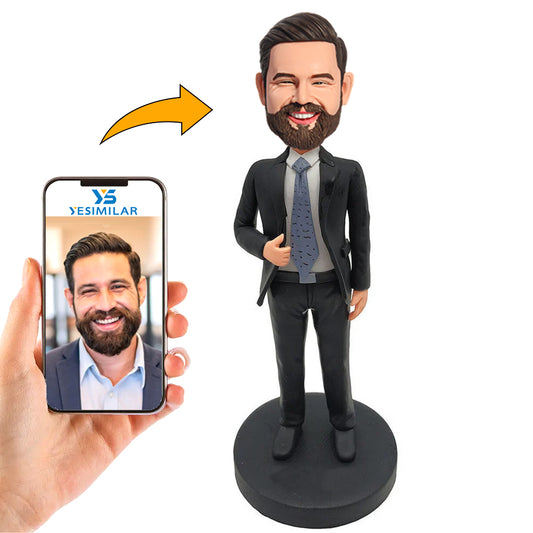 Blue Tie Business Man Custom Bobbleheads