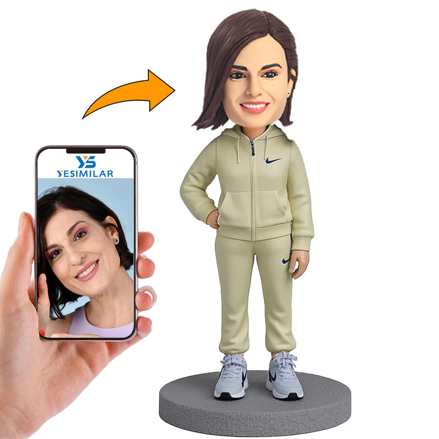Custom Gifts for Mom Casual Nike Suit Woman Bobblehead