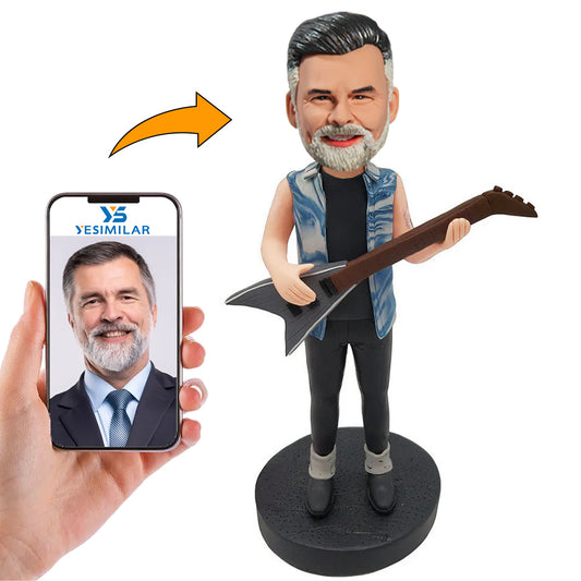 Passionate Rock Guitarist Custom Bobbleheads