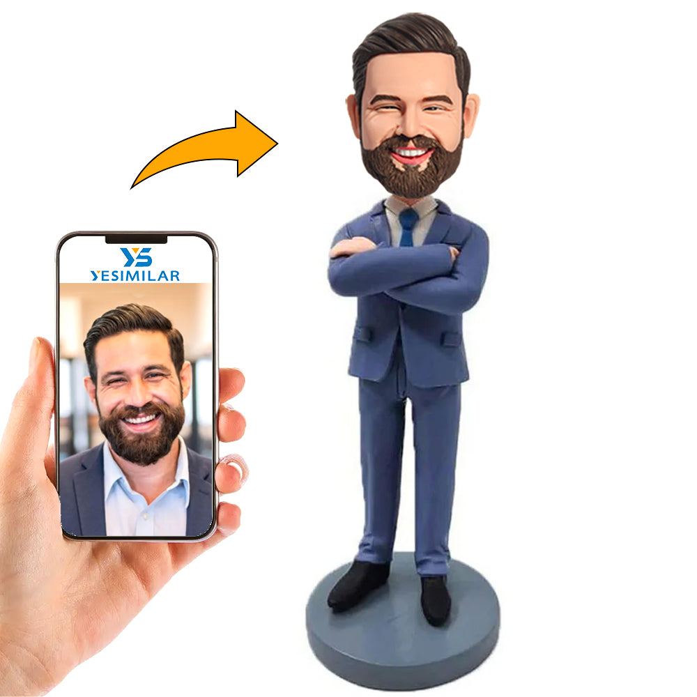 Blue Suit Business Man Custom Bobbleheads