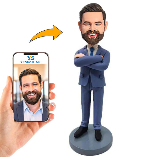 Blue Suit Business Man Custom Bobbleheads