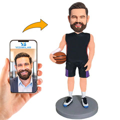 Black Basketball Uniform Basketball Player Custom Bobbleheads