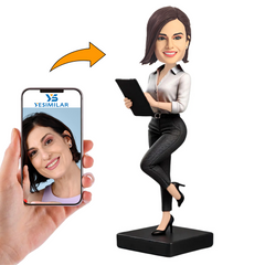 Handmade Business Manager Office Female Custom Bobbleheads