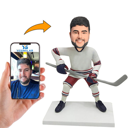 Male Ice Hockey Player Custom Bobbleheads Personalized Doll for Him