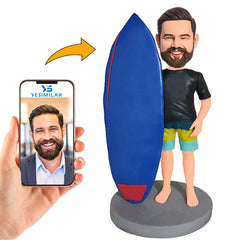 Handsome Man Surfing Custom Bobbleheads Personalized Figure