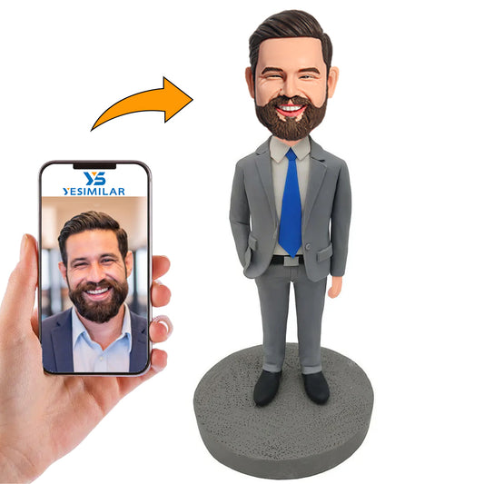 Lawyer with Blue Tie Custom Bobbleheads