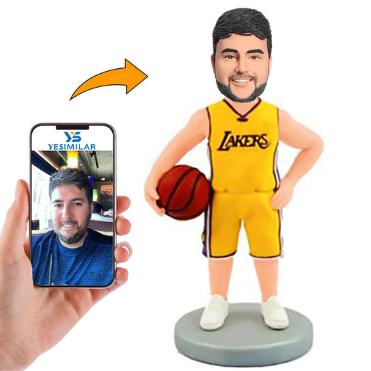 Lakers Basketball Player with Ball Custom Bobbleheads