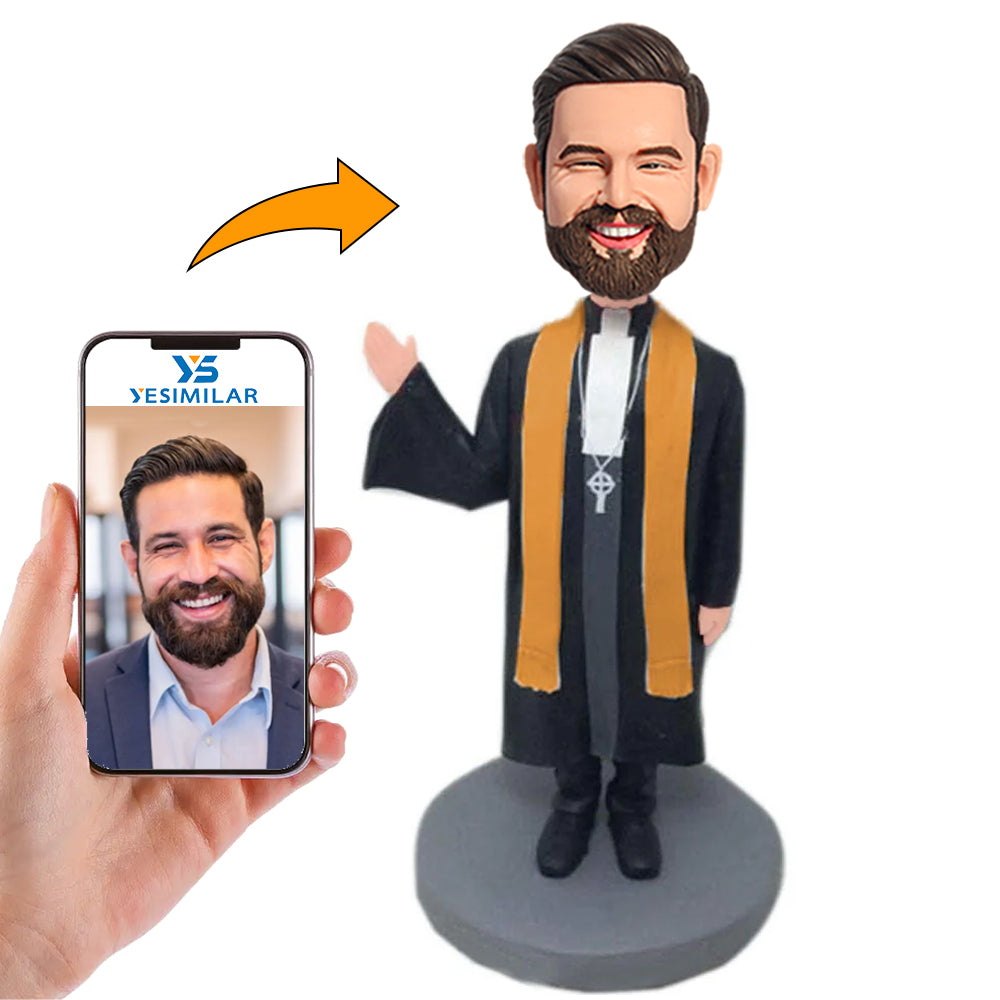 Black Suit Priest Say Hello Custom Bobbleheads