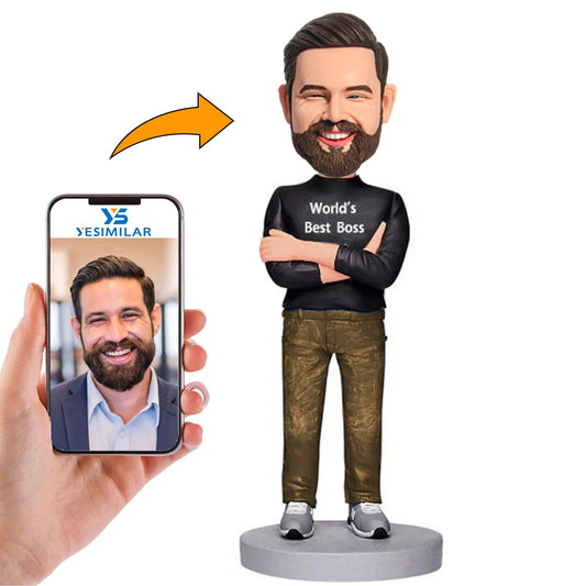 Handmade Male Boss Shareholder Partner Custom Bobbleheads