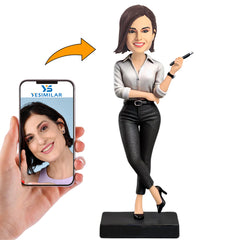 Black Pants Business Woman Custom Bobbleheads