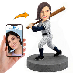 Female Yankees Baseball Player Custom Bobbleheads