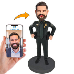 Handsome Policeman Custom Bobbleheads Handmade Gifts