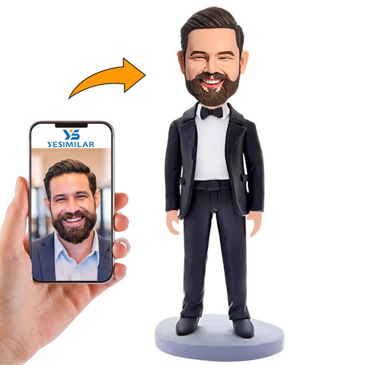 Business Man Wearing White Shirt Custom Bobbleheads