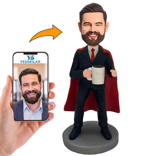Black Suit Male Super Boss Custom Bobbleheads
