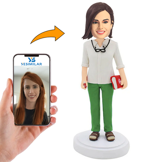 Woman Holding a Book Custom Bobbleheads