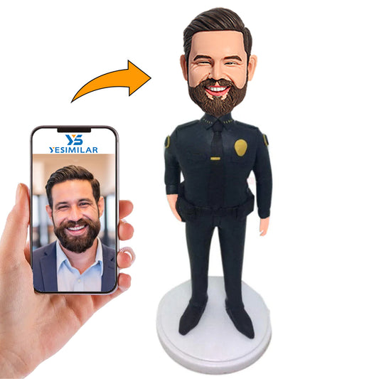 Male Police Officer in Police Uniform Custom Bobbleheads