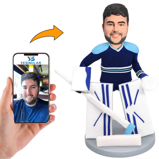 Male Hockey Player Custom Bobbleheads Personalized Figure