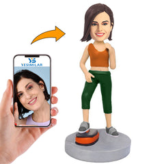 Firness Female in Orange Vest Custom Bobbleheads