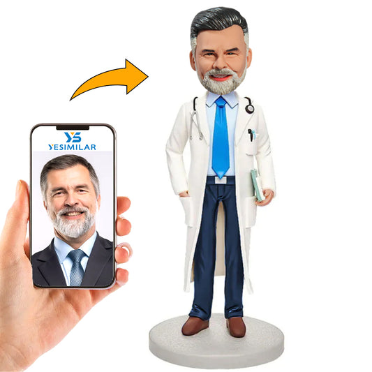 Doctor with Stethoscope And Notebook Custom Bobbleheads Handcraft Gifts