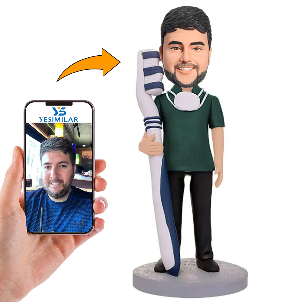 Dentist Holding a Toothbrush Custom Bobbleheads