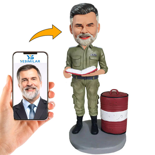 Land Soldiers with Oil Drum Custom Bobbleheads Handcraft