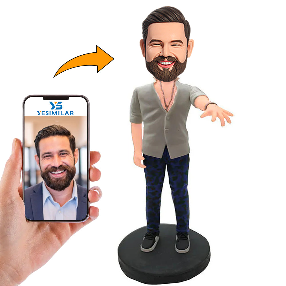 Modern Happy Man Custom Bobbleheads Gifts for Him