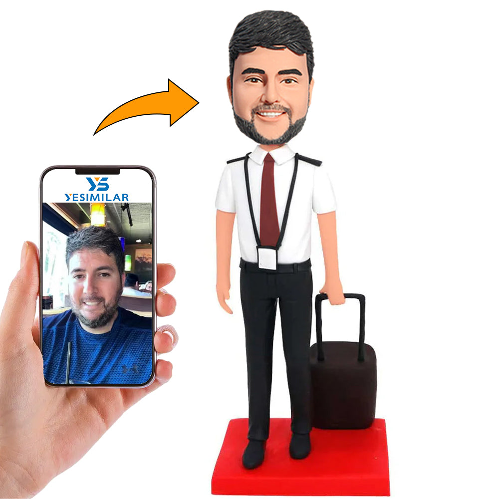 Aircraft Captain Custom Bobbleheads Handmade Gifts