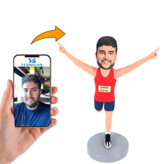 Happy Running Man Custom Bobbleheads Personalized Doll