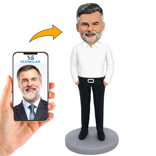 White Shirt Business Man Custom Bobbleheads