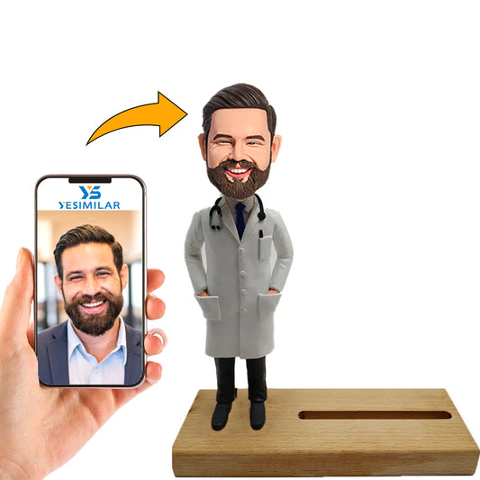 Doctor with Card Holder Base Custom Bobbleheads