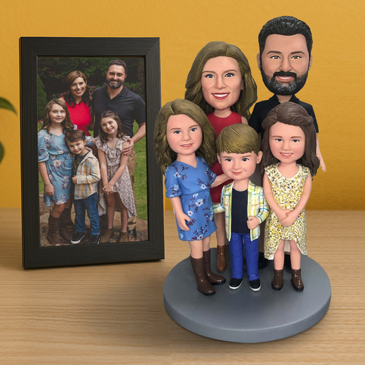 Handmade 5 Person Head-to-Toe Custom Bobbleheads