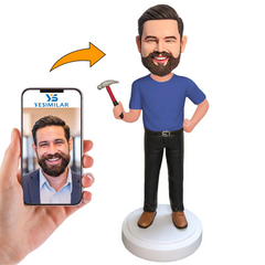 Handmade Male with Hammer Custom Bobbleheads