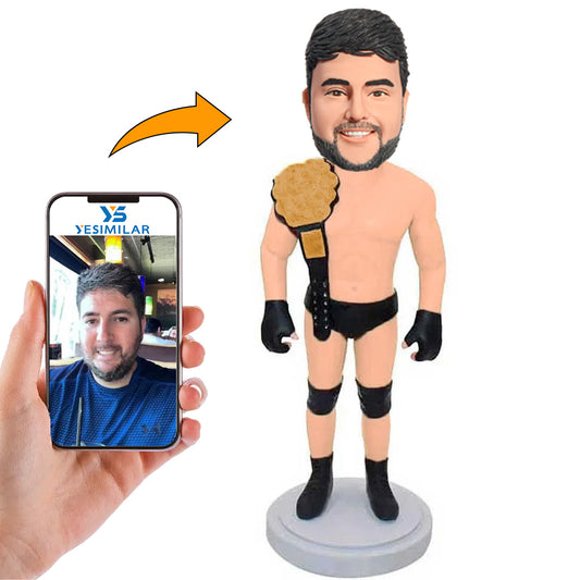 Handmade Old Muscular Male Boxer Custom Bobbleheads