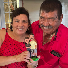 Happy Casual Couple Custom Bobbleheads Handmade Gifts