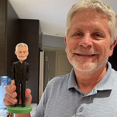 Handcraft Child Soccer Player with Two Soccer Custom Bobbleheads