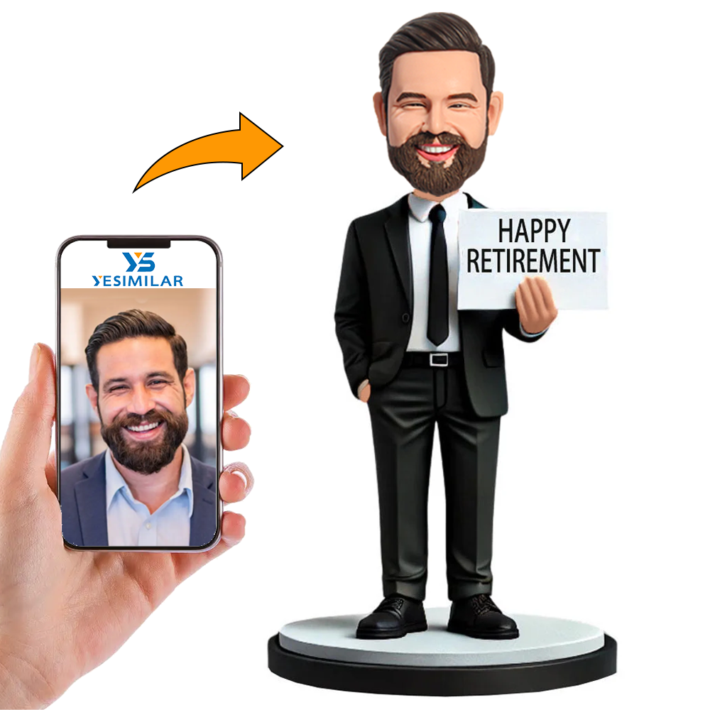 Handmade Happy Retirement Business Man Custom Bobbleheads