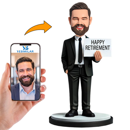 Handmade Happy Retirement Business Man Custom Bobbleheads