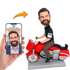 Man Riding Motorcycle Custom Bobbleheads