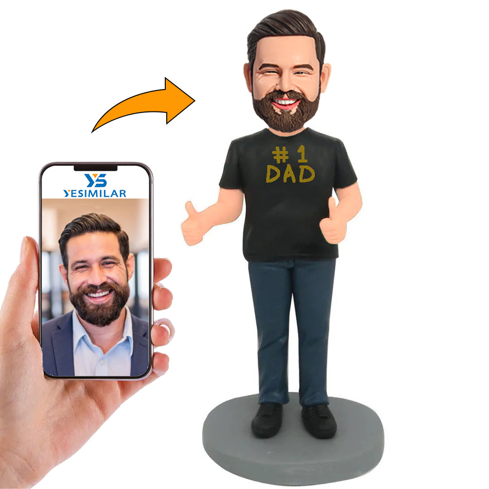 #1 Dad Handsome Man Custom Bobbleheads