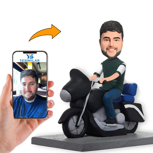 Man And His Cool Motorcycle Custom Bobbleheads